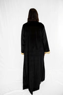 "The Hand-Beaded Crown Velvet Kaftan" in Black
