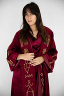 "Tales Woven in Gold Velvet Kaftan"