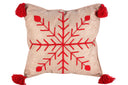 Winterberry Snowburst Hand-Embroidered Cushion