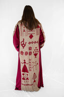 "Tales Woven in Burgundy Velvet Kaftan"