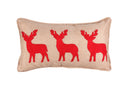 Christmas Trio Deer Hand-Embroidered Cushion