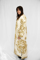 Egyptian Handmade Embroidered Kimono - KAF Design in Gold (LONG)