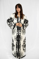 Egyptian Handmade Embroidered Kimono - KAF Design in Black (LONG)
