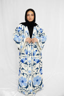 Blue Blossom Hand-Embroidered Kimono