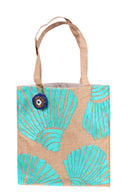 "Seashell Stoll" - Hand-Embroidered Tote Bag