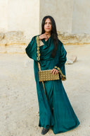 "Golden Hamsa Kaftan" in Olive Green