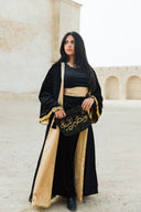 "Golden Hamsa Kaftan" in Black