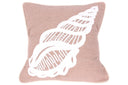 Hand-Embroidered Beach House Sea Shell Cushion