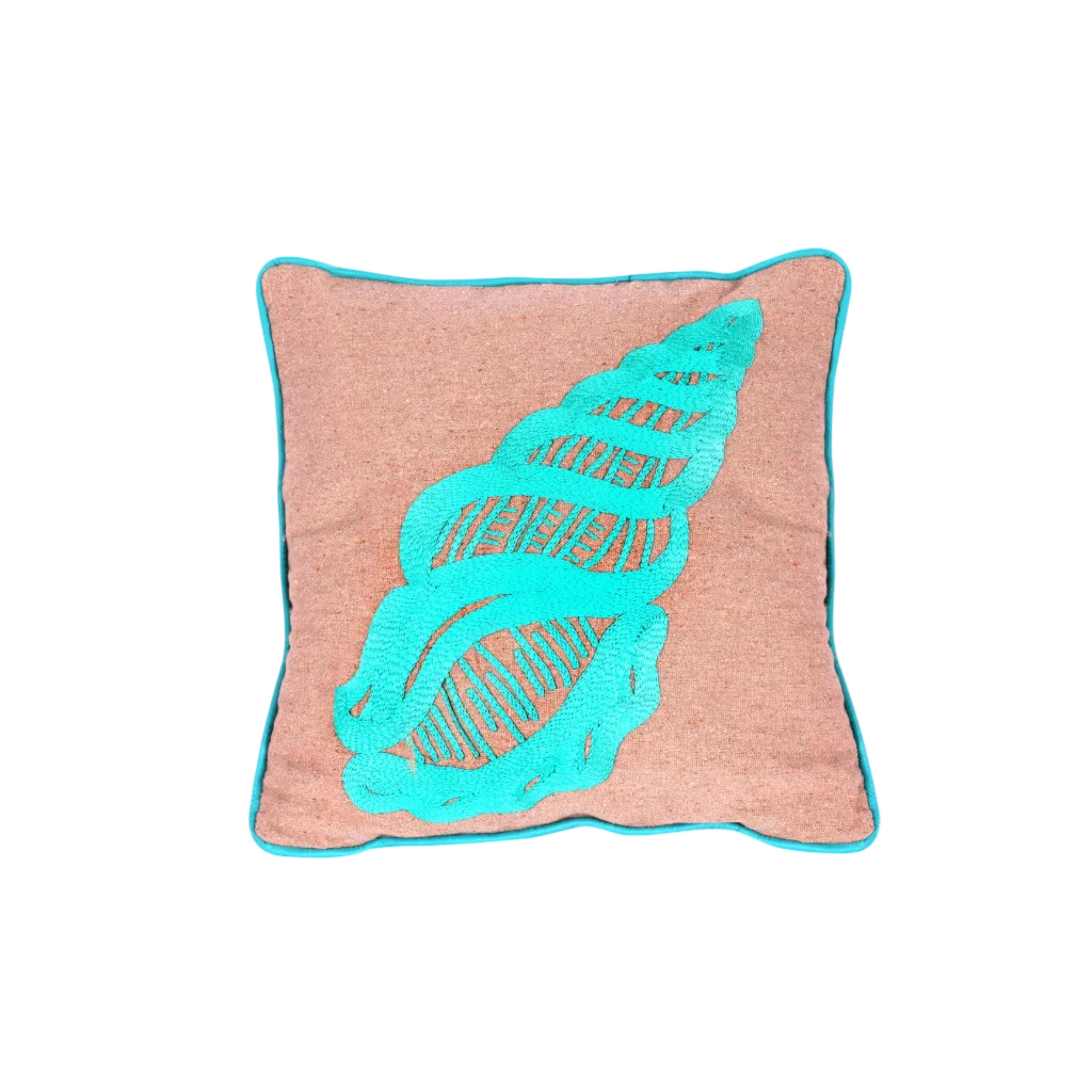 Hand-Embroidered Beach House Sea Shell Cushion – Tawasol Egypt