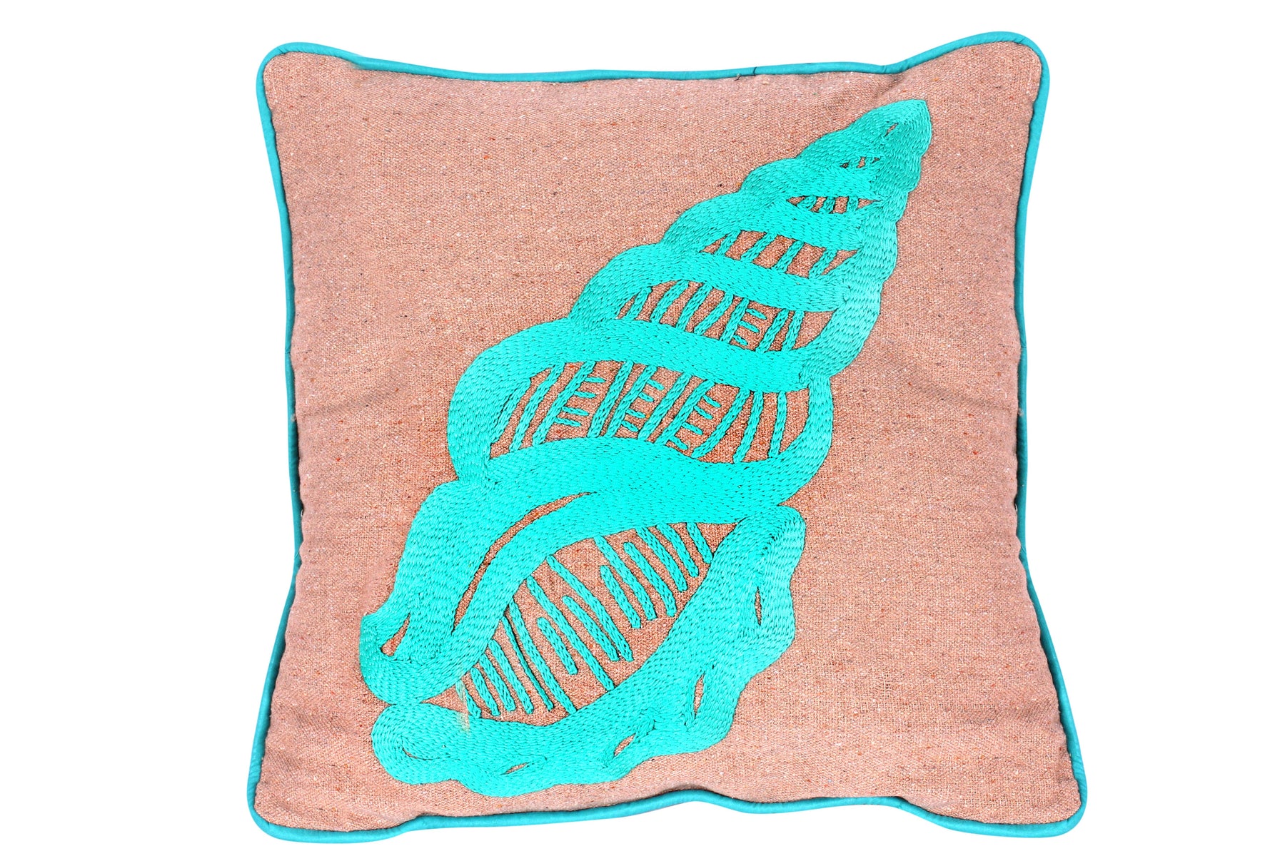Hand-Embroidered Beach House Sea Shell Cushion – Tawasol Egypt