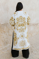 Egyptian Handmade Embroidered Kimono - KAF Design in Gold (SHORT)
