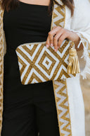 The Hand-Beaded Golden Geometric Clutch