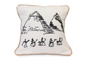 "Desert Scribble Dream" - Hand-Embroidered Ancient Egyptian Cushion