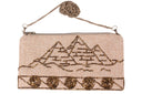 "Desert Gold" - Hand-Beaded Linen Cross Bag