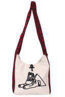 "Sphinx Whisper" - Hand Embroidered Cross Bag