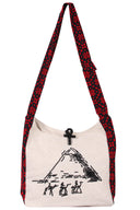 "Desert Threads Explorer" - Hand-Embroidered Cross Bag