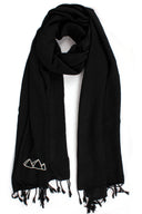 "Shadow of the Pyramids" - Hand-Embroidered Scarf