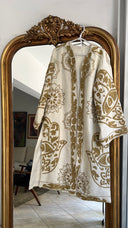 Egyptian Handmade Embroidered Kimono - KAF Design in Gold (SHORT)