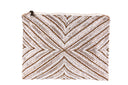"Pearls & Shine: Hand-sequined silver Clutch"