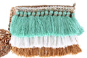 It's raining tassels! Fun and playful colorful cross bag with three color
