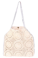 Hand-Crocheted Shoulder Bag Gold Trims