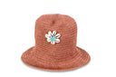 Burlap Beach Hat embellished with shells & stones