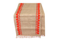 Embroidered Burlap Excellence: A Table Runner with Crescent & Star Accents