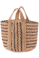 Burlap Beauty: The Perfect Beach Tote in White (Large)