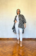 High-low Black & White Cotton Shirt