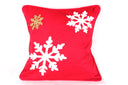 Hand-Embroidered Snowflakes Cushion with a touch of Gold