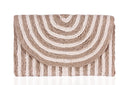 "Whisper Weave" - Hand-Weaved Envelope Clutch in Beige