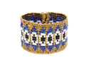 "Golden Mosaic Hand-Beaded Bracelet"