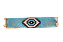 "Midnight Gaze Hand-Beaded Bracelet"