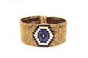 "Midnight Gaze Hand-Beaded Bracelet"