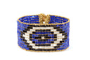 "Midnight Gaze Hand-Beaded Bracelet"