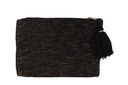 "Golden Gaze" - Hand-Embroidered Clutch