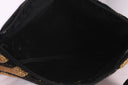 "Golden Gaze" - Hand-Embroidered Clutch