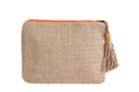 Geometrically Glamorous: Hand-Embroidered Appliqué Burlap Clutch
