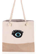 "Eyeconic Tote" - Hand-Embroidered Tote Bag