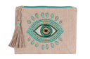 Eye-catching Beauty: Hand-beaded Linen Eye Clutch