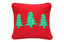 Hand-Embroidered Christmas Trees Cushion