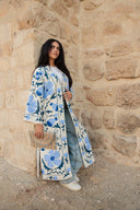 Blue Blossom Hand-Embroidered Kimono