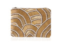 "Hand-Beaded in Circles Clutch" in Gold