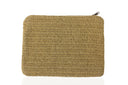 "Hand-Beaded in Circles Clutch" in Gold