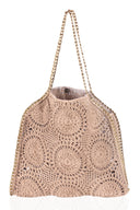 Hand-Crocheted Shoulder Bag Gold Trims