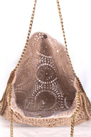 Hand-Crocheted Shoulder Bag Gold Trims