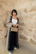 “Eternal Lotus” Hand-Embroidered Kaftan in Black