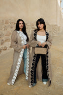 “Eternal Lotus” Hand-Embroidered Kaftan in White