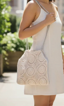 Hand-Crocheted Shoulder Bag Gold Trims