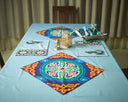Khayameya Border: A Blue Tablecloth with a Stunning Inset